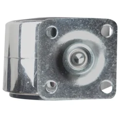 Roulette jumelée pivotante sans frein ø50 mm, plaque 38 x 38 mm chromé, charge max 40 kg
