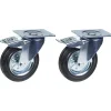 Parnells Roulette 200mm 8" à bandage caoutchouc, pivotante avec frein, forte capacité de 400kg, jeu de 2