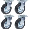 Parnells Roulette Et Roue-Roulette 125mm 5" à bandage caoutchouc, pivotante, forte capacité de 480kg, jeu de 4