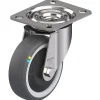 Parnells Roulette Et Roue-Roulette pivotante de 100 mm en acier inoxydable avec thermoplastique gris conducteur d'électricité.