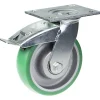 Parnells Roulette Et Roue-Roulette pivotante/frein de 160mm avec polyuréthane élastique convexe vert sur fonte ce