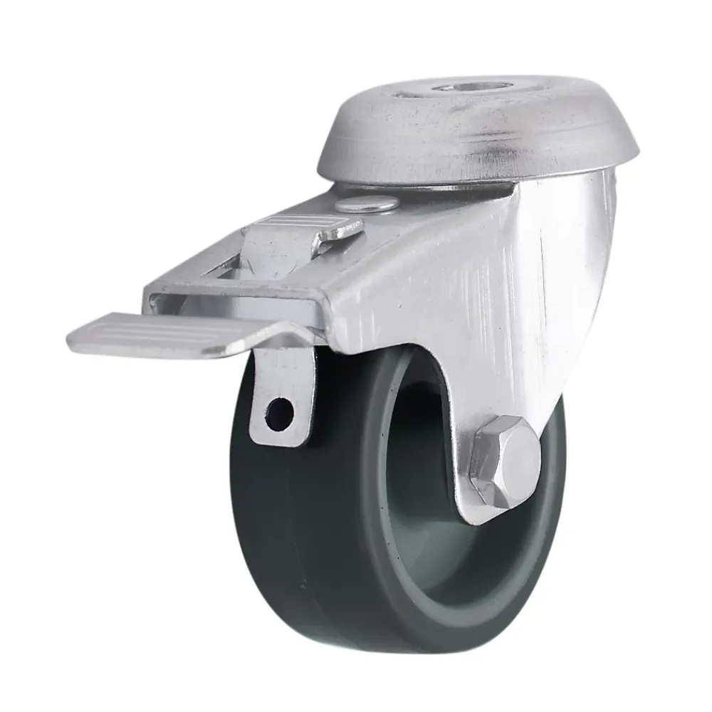 Roulette Et Roue-Roulette pivotante grise ø5 cm avec freins, charge max 40 kg