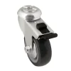Roulette pivotante grise ø7.5 cm avec freins, charge max 60 kg