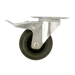 Roulette pivotante noire ø10 cm avec freins, charge max 75 kg