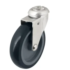Roulette pivotante sans frein ø100 mm, œil, charge max 70kg