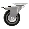 Roulette Et Roue-Roulette pivotante sur plaque grise ø7.5 cm avec freins, charge max 60 kg