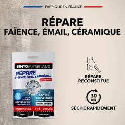 Sinto Répare faïence, émail, céramique Matériaux blanc 30g