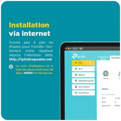 TP-link Routeur Et Extension Wifi-Répéteur WiFi AC1200 avec prise intégrée