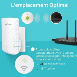 TP-link Routeur Et Extension Wifi-Répéteur WiFi bi-bande AC750 blanc
