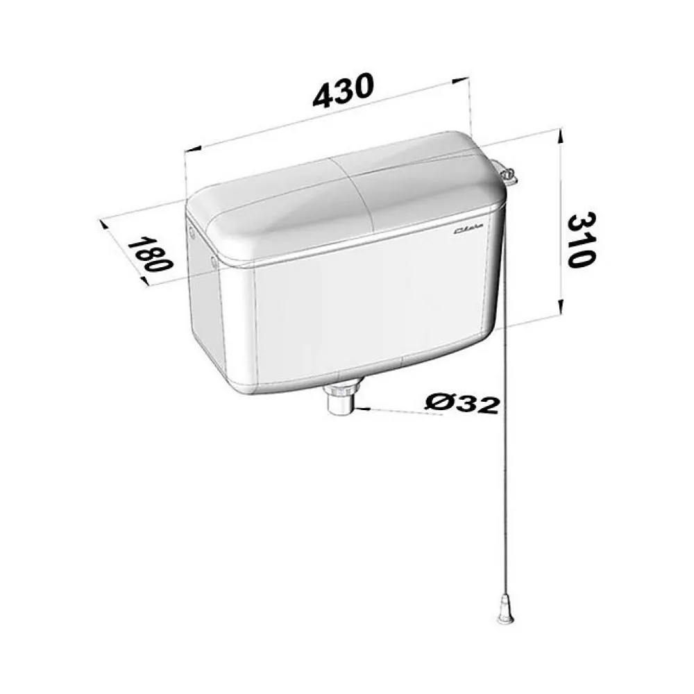 Clara Réservoir Wc-Réservoir WC - DZ 500 - - Haut