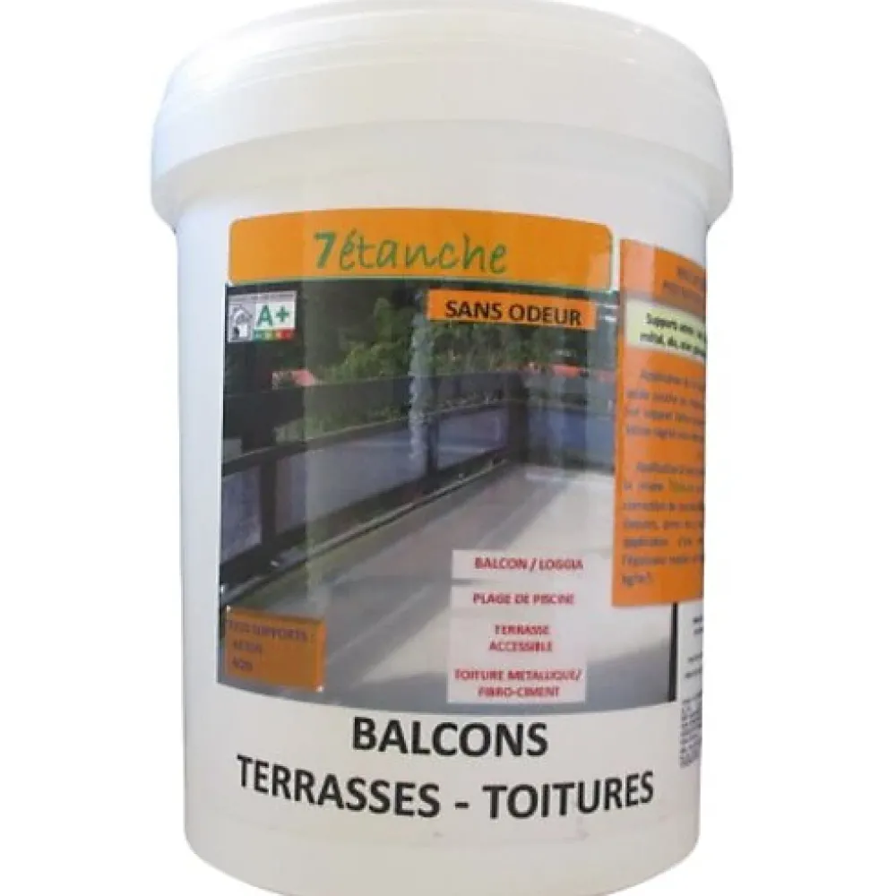 7étanche Etanchéité Du Mur Intérieur-Résine d'étanchéité pour Balcons - Terrasses - Toitures - Gris - 1Kg