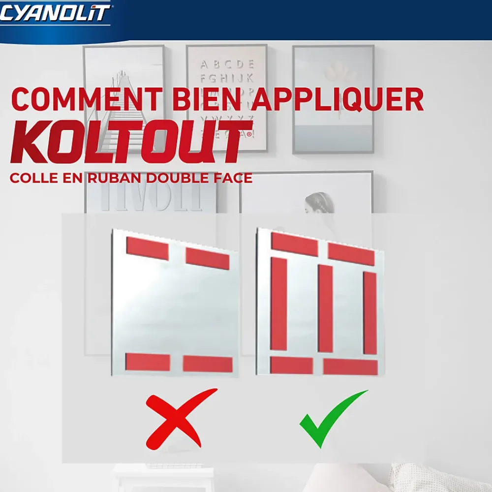 Cyanolit Ruban Adhésif-Ruban adhésif de fixation transparente Koltout - 10 pièces