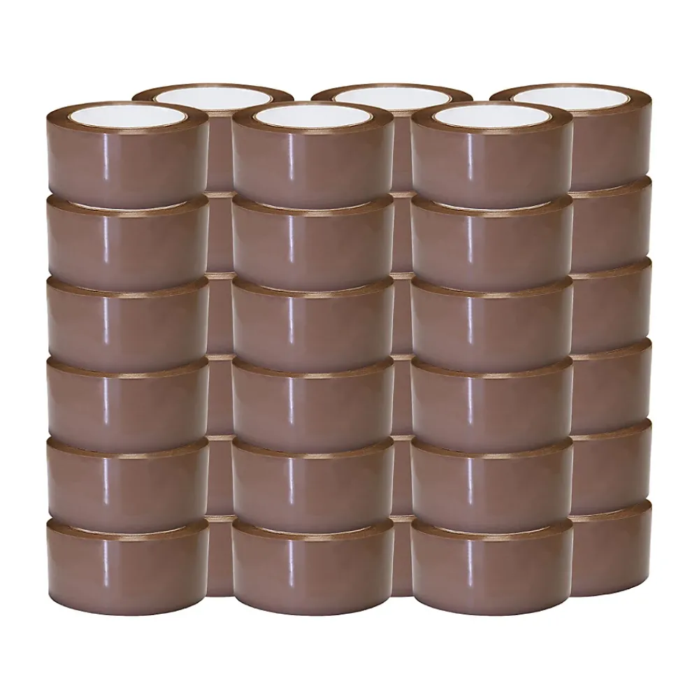 Tecplast Ruban Adhésif-Ruban adhésif d'emballage polypropylène havane 28mic - rouleau adhésif marron 48 mm x 100 m - Carton de 36