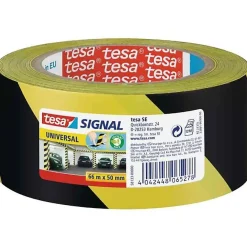 Tesa Panneau De Signalisation-Ruban adhésif de signalisation - - Noir/Jaune - 66m x 50mm