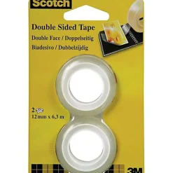 1001 Ruban Adhésif-Ruban adhsif double-face Scotch 665 transparent 12 mm x 6,3 m - 2 bobines