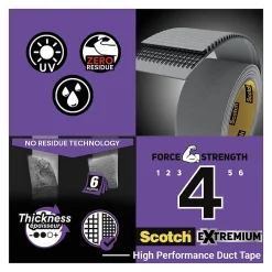Scotch Ruban adhésif toile de réparation Extremium 18 x 48 mm gris