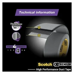 Scotch Ruban adhésif toile de réparation Extremium 18 x 48 mm gris