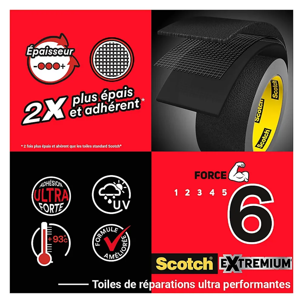 Scotch Ruban Adhésif-Ruban adhésif toile de réparation Extremium 25 x 48 mm noir