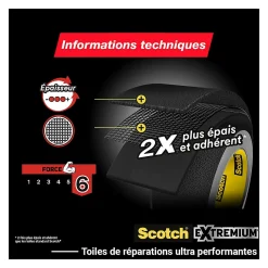 Scotch Ruban Adhésif-Ruban adhésif toile de réparation Extremium 25 x 48 mm noir