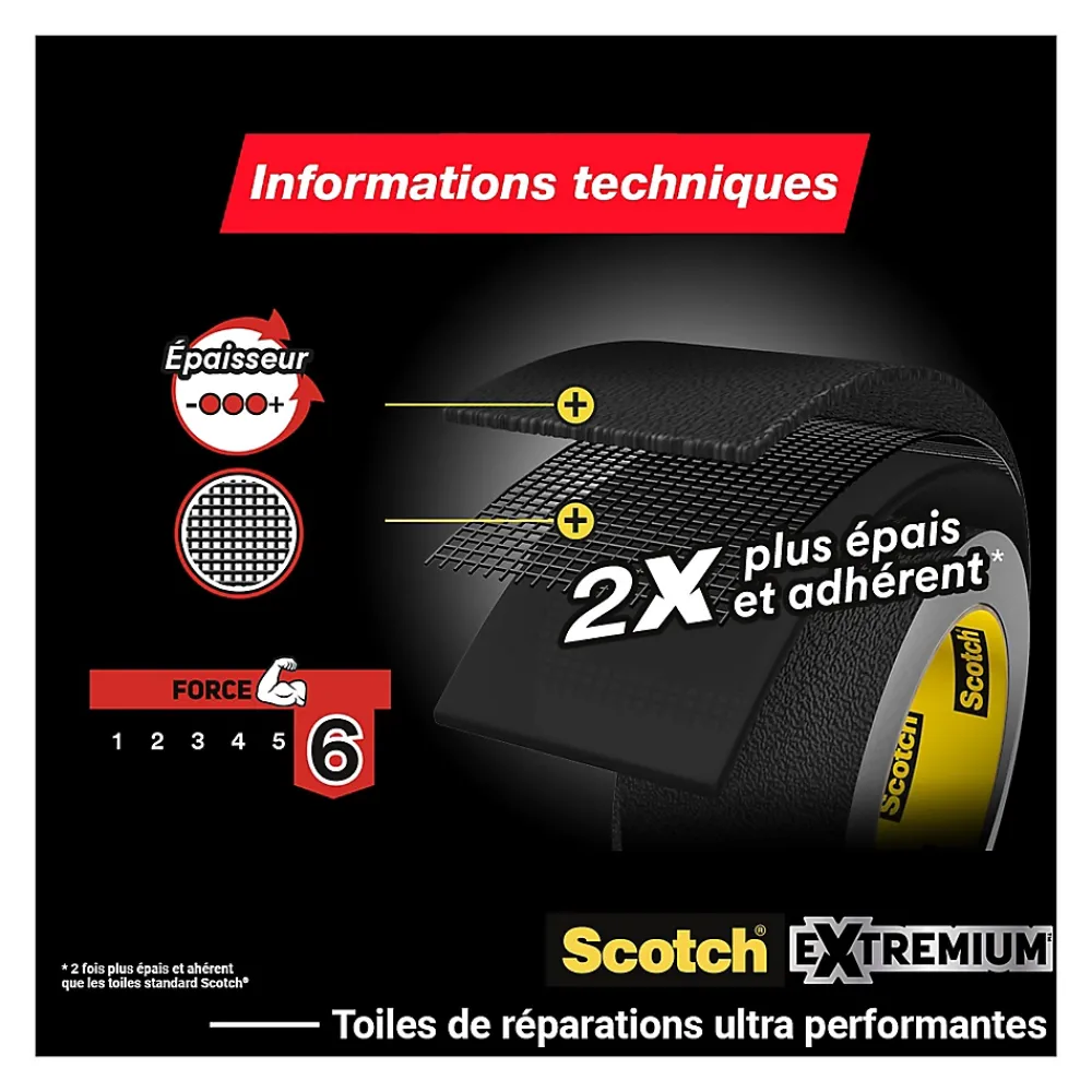Scotch Ruban Adhésif-Ruban adhésif toile de réparation Extremium 25 x 48 mm noir