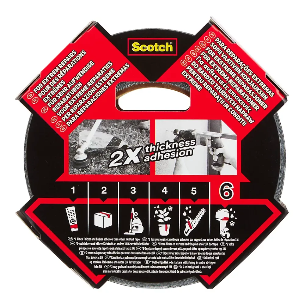 Scotch Ruban Adhésif-Ruban adhésif toile de réparation Extremium 25 x 48 mm noir