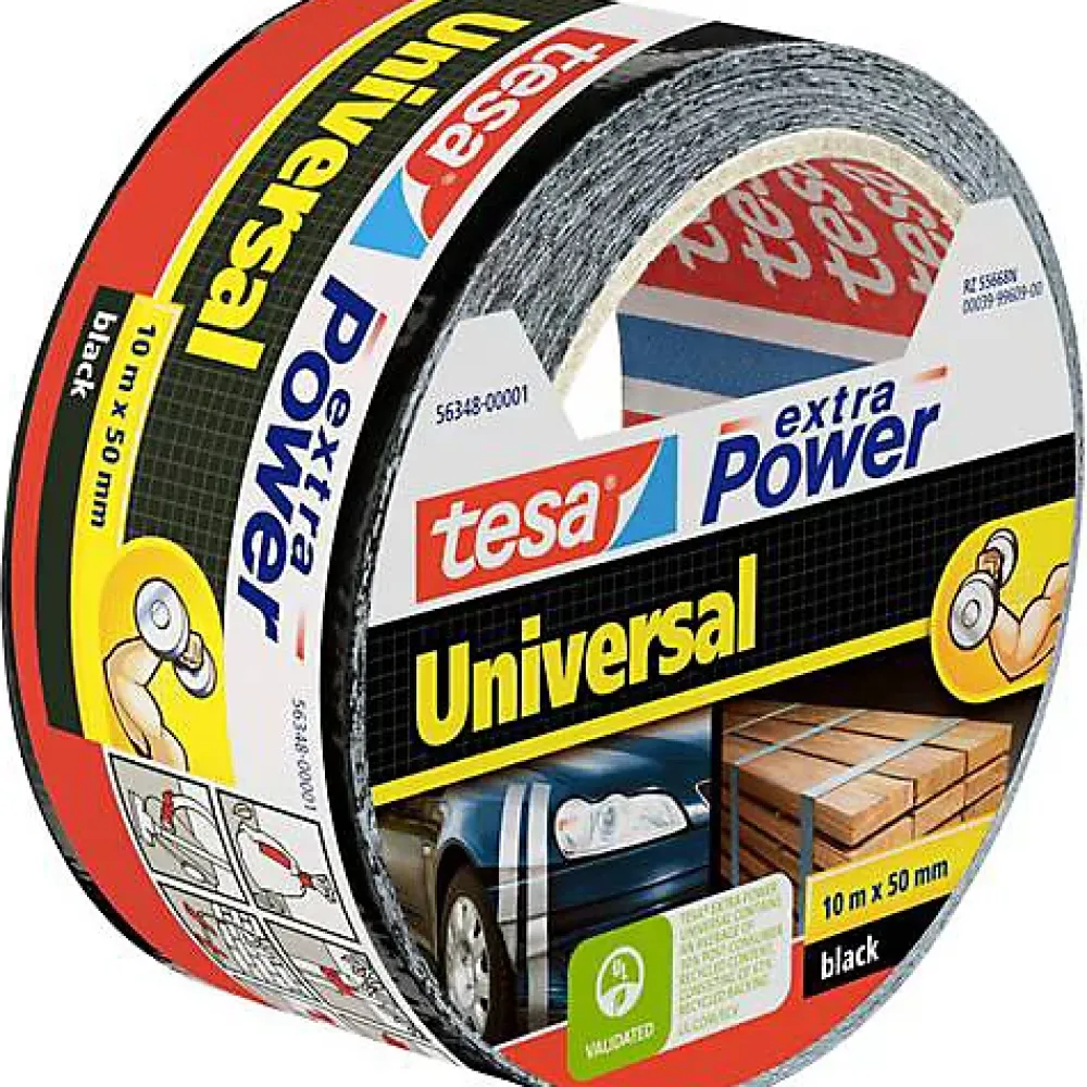 Tesa Ruban adhésif toil é Extra Power 56348-00001-05 noir 10 m x 50 mm