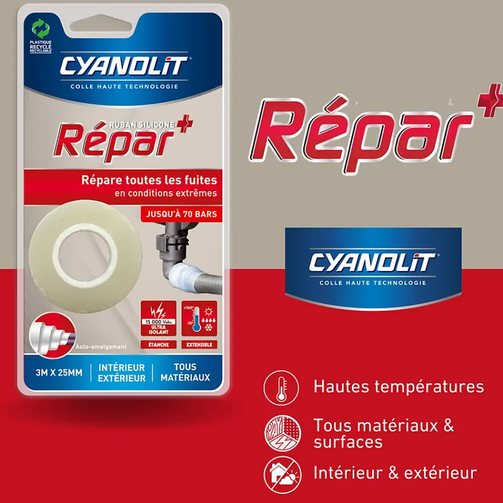 Cyanolit Colle-Ruban auto-amalgamant silicone Repar+