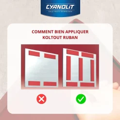 Cyanolit Ruban Adhésif-Ruban colle Koltout extra fin h. 8 mm x l. 10 m