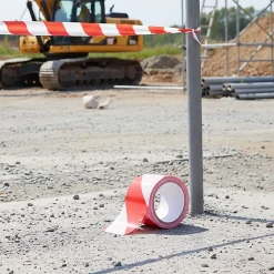 Diall Ruban de chantier rouge & blanc 50 mm x 100 m