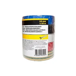 Diall Ruban Isolant Électrique-Ruban d'isolation, couleur mélangée 19 mm x 33 m vendu par 5 pièces
