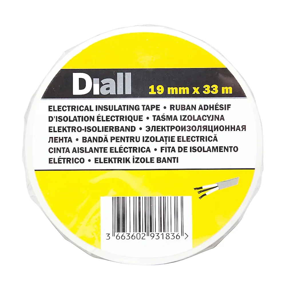 Diall Ruban d'isolation électrique 19 mm x 33 m blanche
