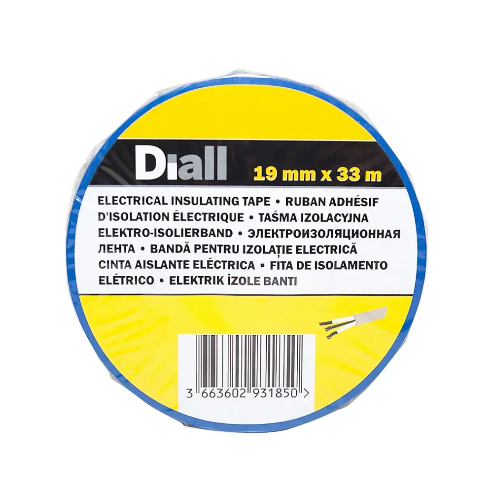 Diall Ruban Isolant Électrique-Ruban d'isolation électrique 19 mm x 33 m bleu