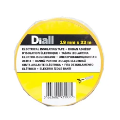 Diall Ruban Isolant Électrique-Ruban d'isolation électrique 19 mm x 33 m vert et jaune