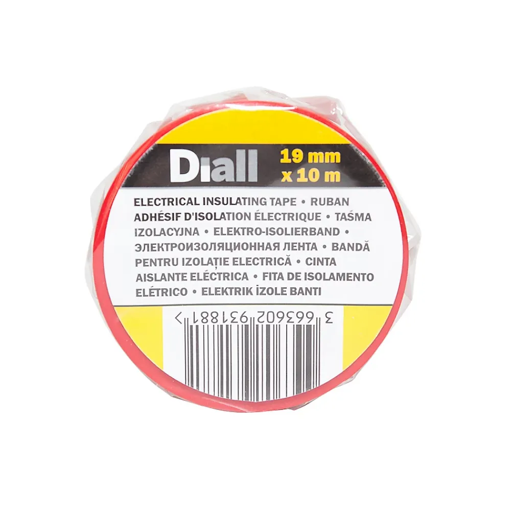 Diall Ruban d'isolation électrique 19 mm x 10 m rouge