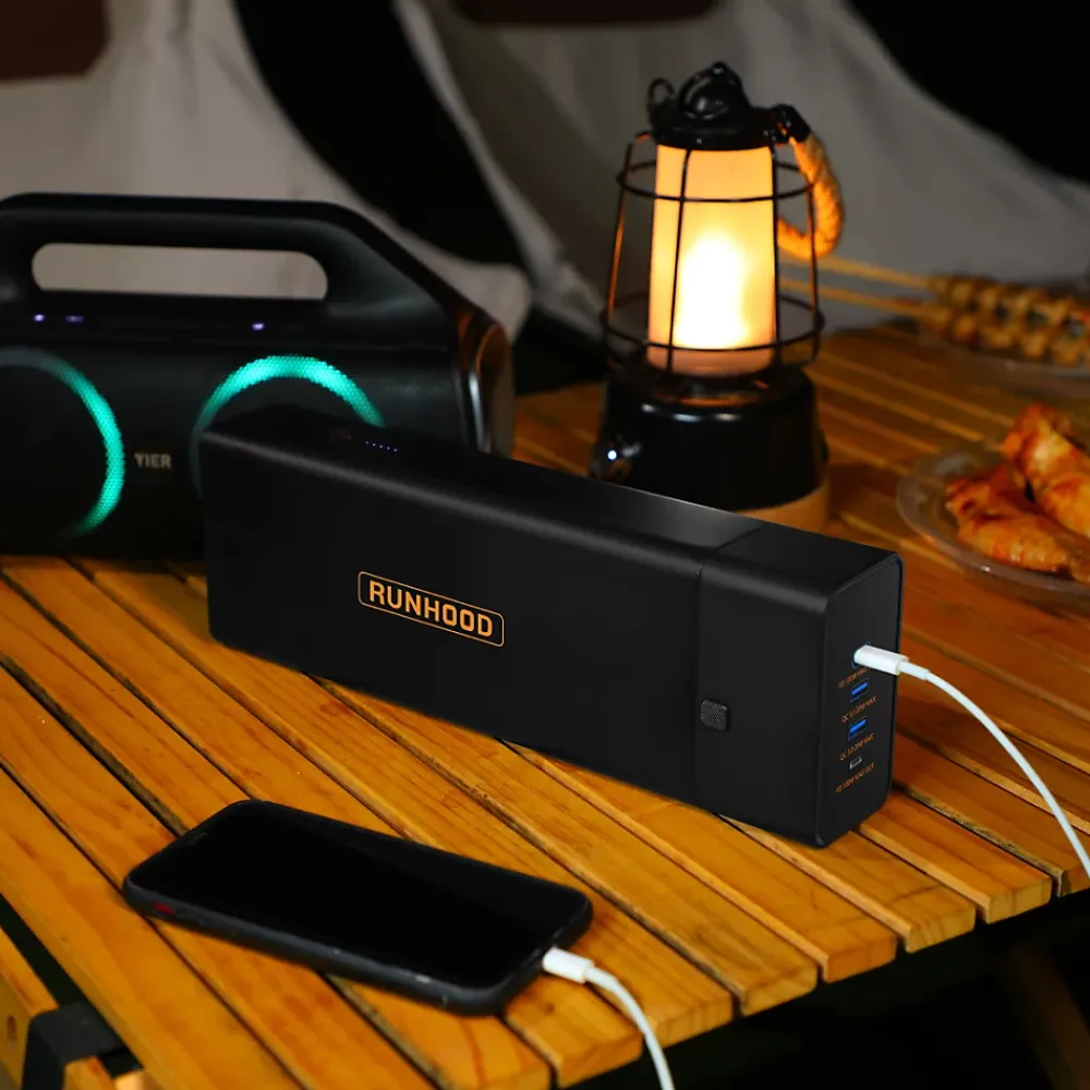 Runhood Station Électrique-EB324 - 324 Wh Batterie Portable - 4 Ports USB PD + 1 Sortie AC 80 W - Modules UE256 et AE80 Inclus