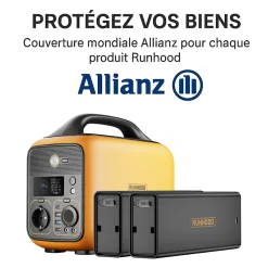 Runhood Station Électrique-HE600 + 4 EB324 - Station Modulaire 600 W 1296 Wh avec Hot-Swap