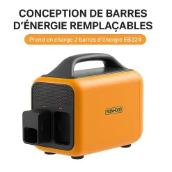 Runhood Station Électrique-HE600 + 4 EB324 - Station Modulaire 600 W 1296 Wh avec Hot-Swap