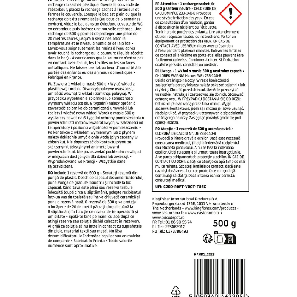 Absorbeur D'Humidité-Sachet absorbeurs d'humidité 20m² 500g