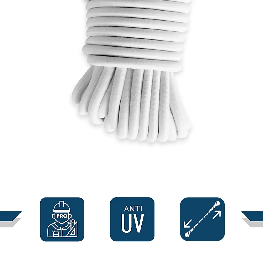 Tecplast Sandow élastique Blanc 30 mètres - Qualité PRO 9SW - Tendeur pour bâche de diamètre 9 mm