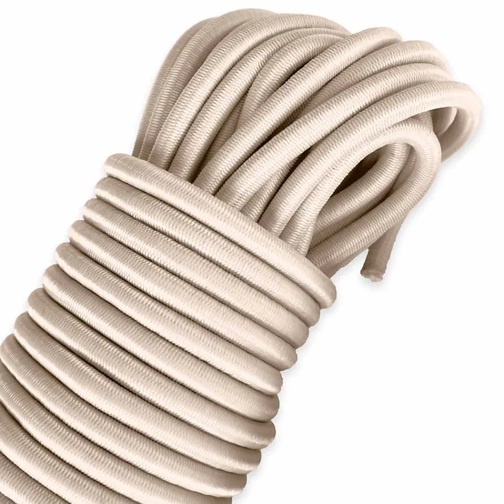 Tecplast Sandow élastique Ivoire 15 mètres - Qualité PRO 9SW - Tendeur pour bâche de diamètre 9 mm