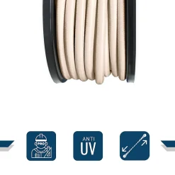 Tecplast Tendeur, Sandow Et Élastique-Sandow élastique Ivoire 25 mètres - Qualité PRO 9SW - Tendeur pour bâche de diamètre 9 mm