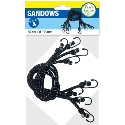 Terre Jardin Tendeur, Sandow Et Élastique-Sandow tendeur élastique 80cm avec crochets - lot de 4
