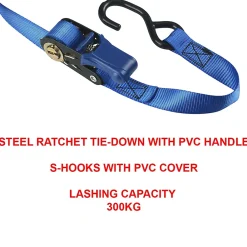 Master Lock 4 sangles à cliquet 5m x 25 mm Crochet S
