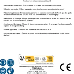 Silverline Sangle-Sangles d'Arrimage à Cliquet 4 m x 25 mm - Lot de 4 - Rupture à 700 kg - Sécurisez Vos Charges -
