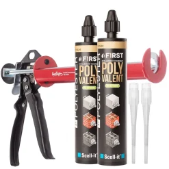 Scell-It Cheville Scellement Chimique-SCELL IT Pack Pistolet Heritage avec 2 Cartouches Scellement Chimique First300 Ton béton