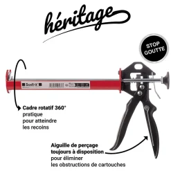 Scell-It Cheville Scellement Chimique-SCELL IT Pack Pistolet Heritage avec 2 Cartouches Scellement Chimique First300 Ton béton