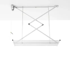 Foxydry Corde, Fil Et Ficelle-Séchoir plafond manuel blanc 152x54x25cm alu Mini 150