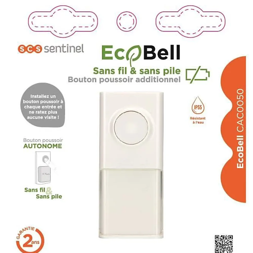 SCS Sentinel Sonnette Et Carillon-Bouton poussoir additionnel Ecobell CAC0050