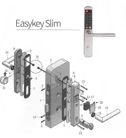 Metalux Serrure à code électronique Easykey Slim DOM - Entraxe 70 mm - XS40SD7DL-10