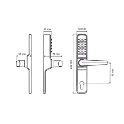 PROCode Cylindre De Serrure-Serrure à code mécanique bt07 - argent